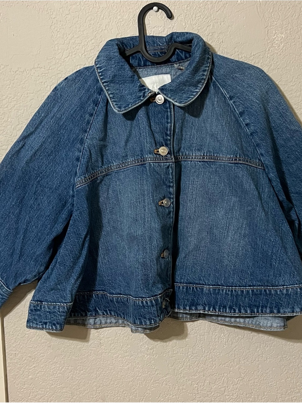 Zara Dark Blue Denim Jacket with Button Front